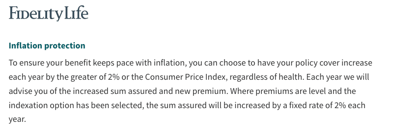 Fidelity Life - CPI adjusted level premiums - LifeCovered